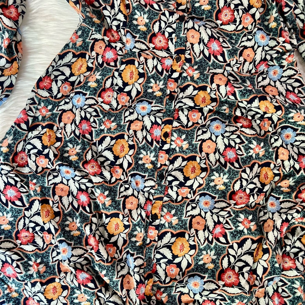 Universal Thread | Floral Button Up Peasant Sleev… - image 5